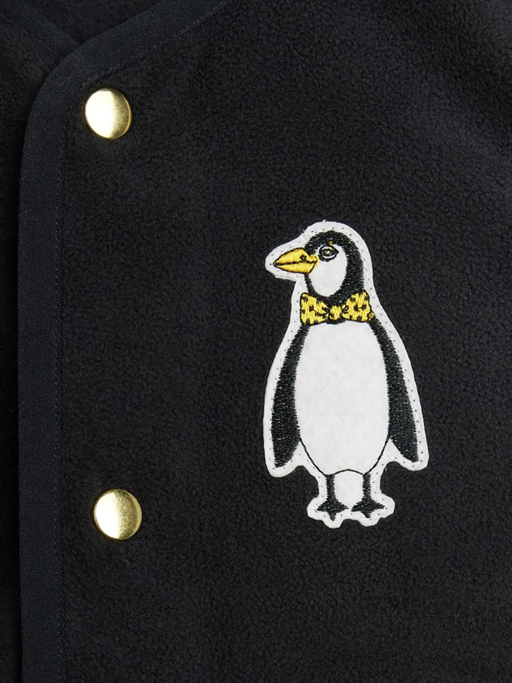 Mini Rodini penguin-patch microfleece vest Zwart