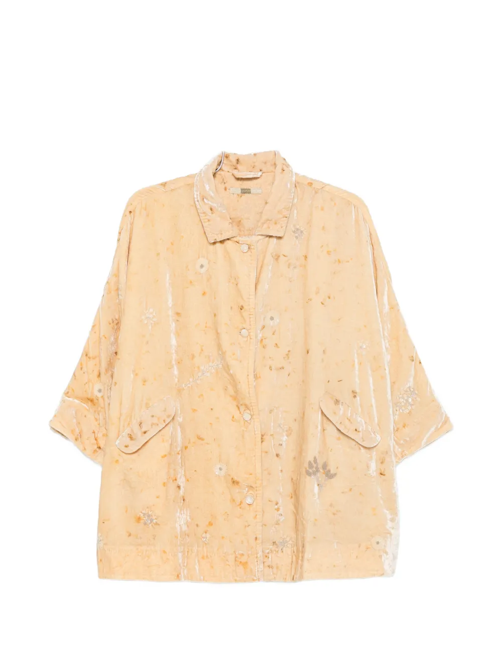 Aodress sequin-embellished floral-print coat