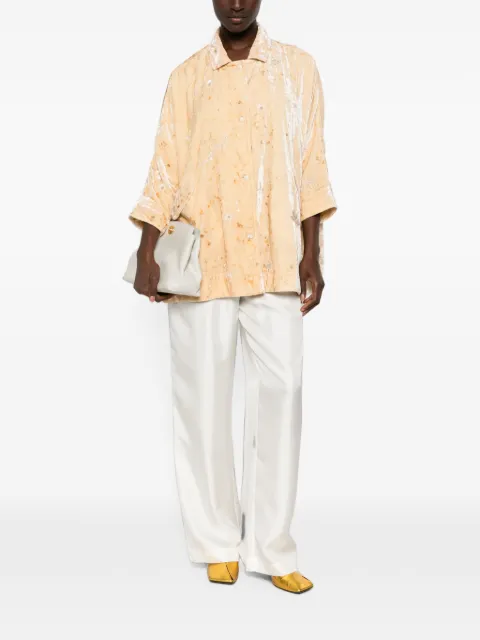 Aodress sequin-embellished floral-print coat