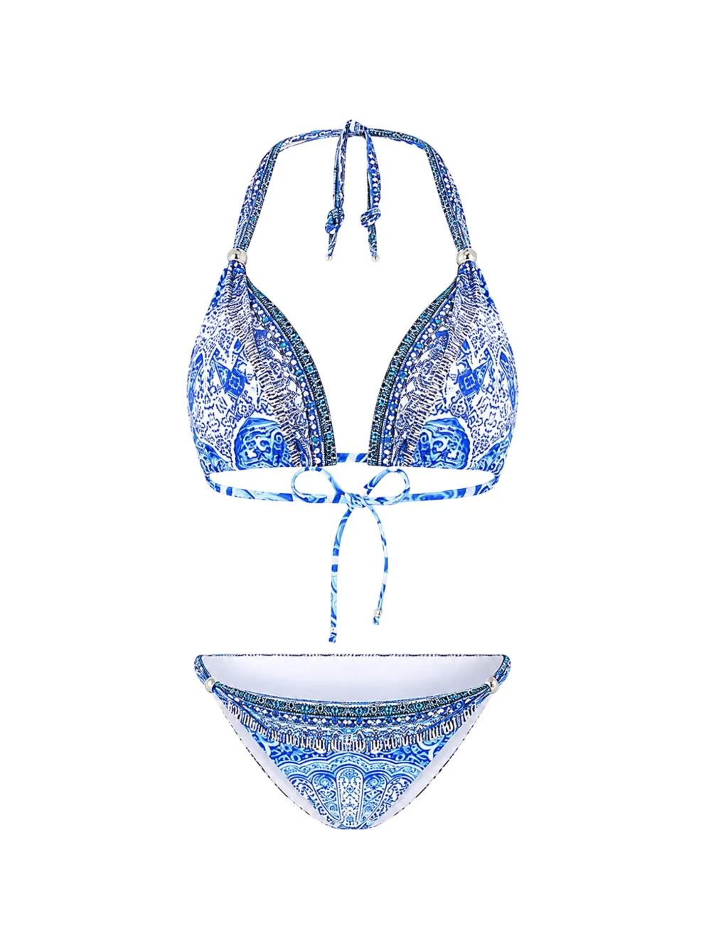 Camilla Bosphorous crystal-embellished bikini - Blu