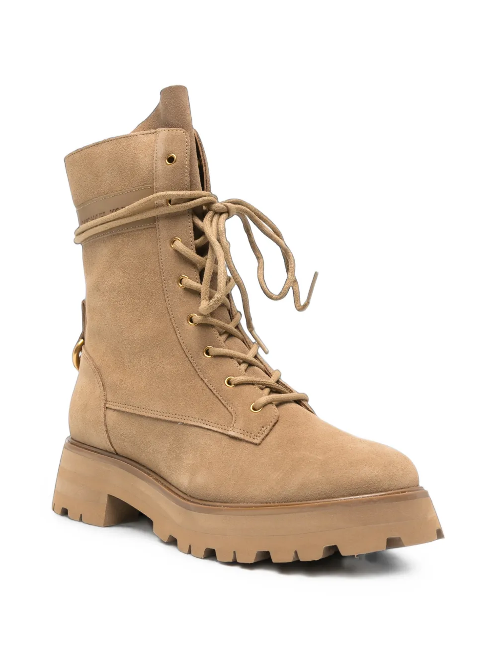 Michael Kors lace-up suede boots Beige