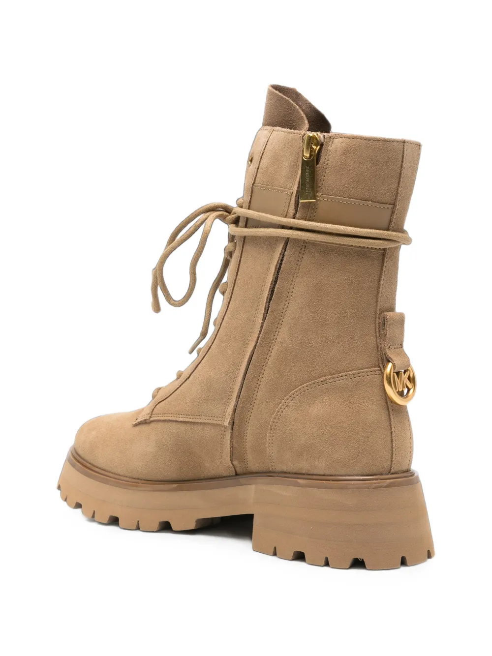 Michael Kors lace-up suede boots Beige