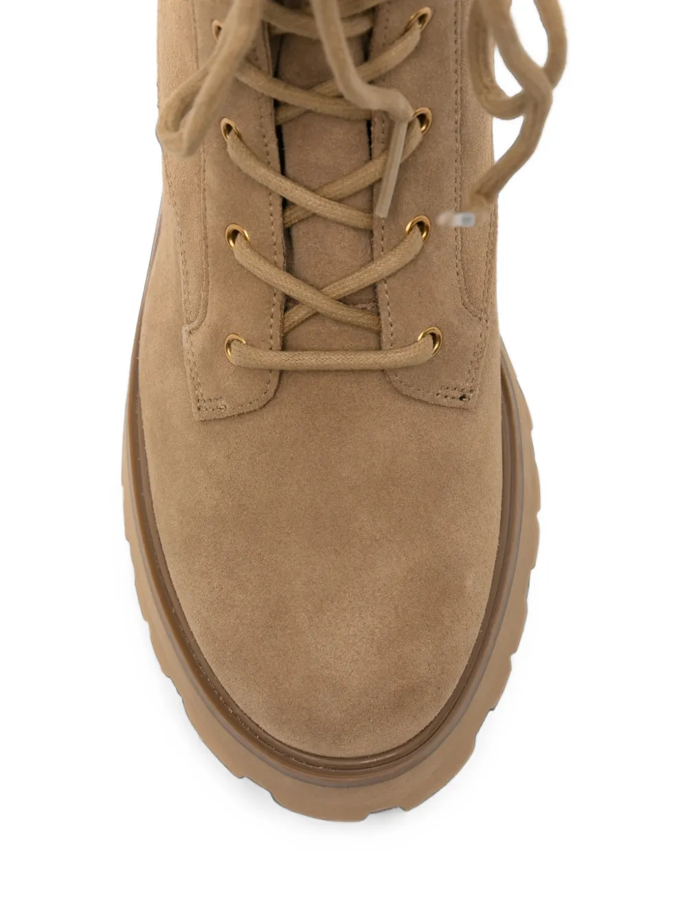Michael Kors lace-up suede boots Beige