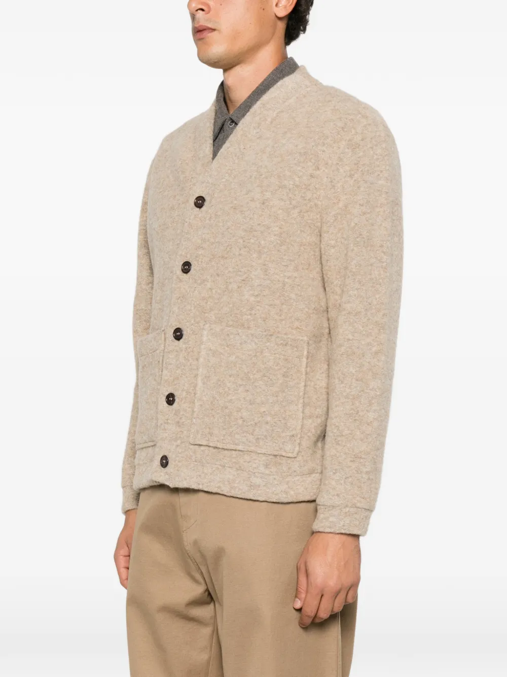 Universal Works button-up wool cardigan Beige