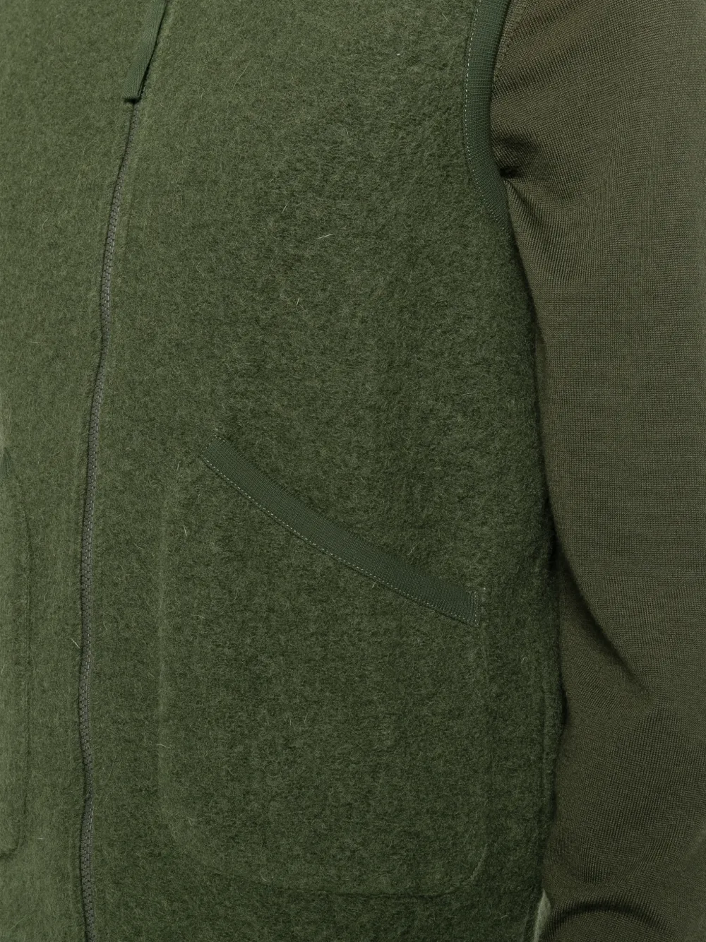 Universal Works pleated wool gilet Groen
