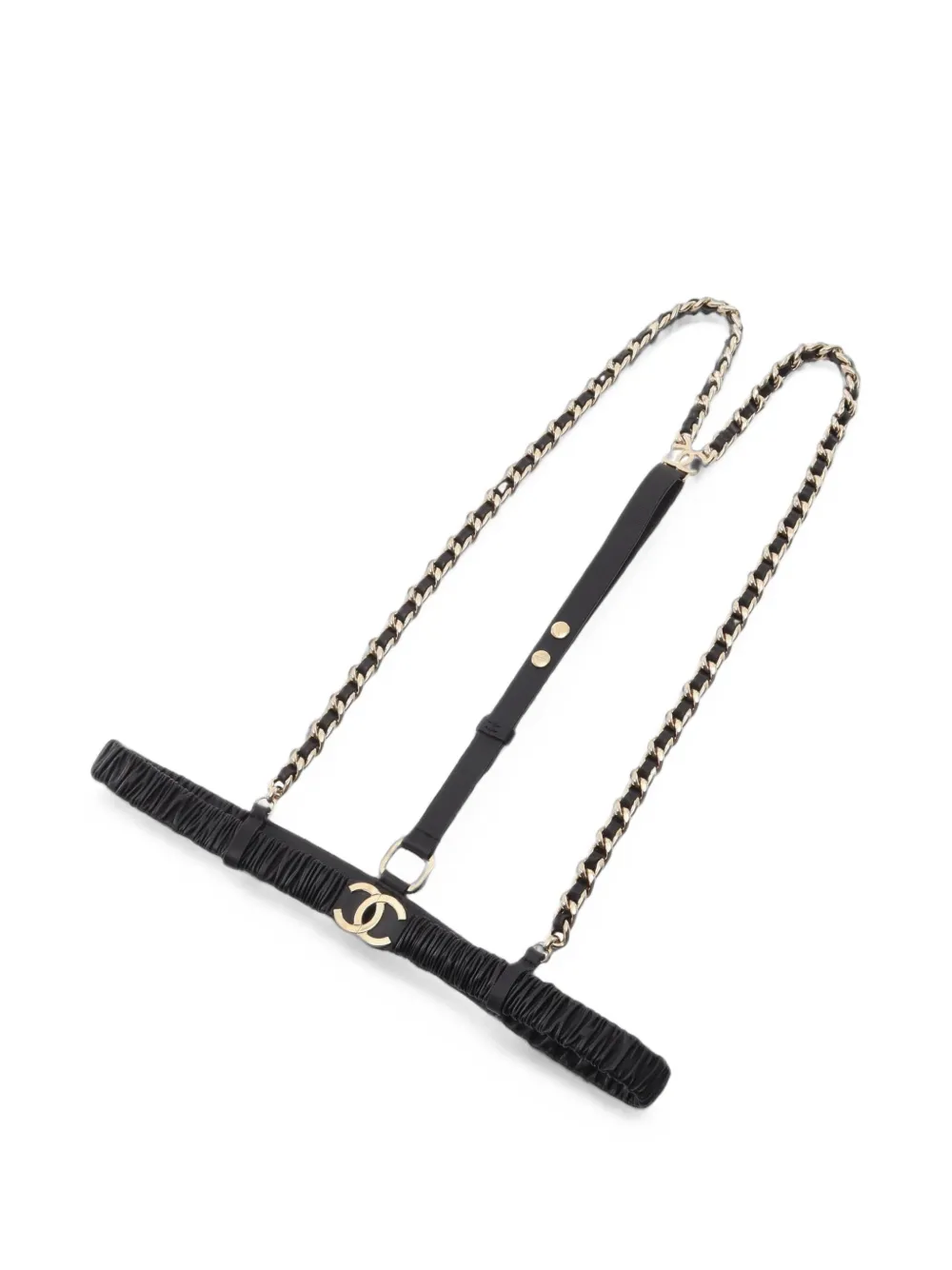 CHANEL Pre-Owned 1986-1988 Coco Mark chain suspenders - Nero