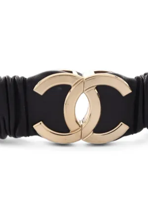 CHANEL Pre-Owned 1990s レザー＆チェーン ベルト | ブラック