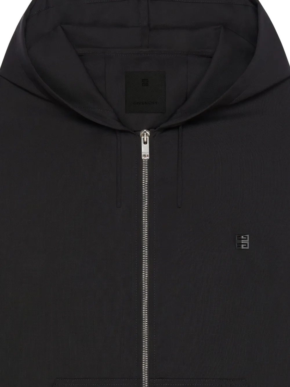 Givenchy Wollen hoodie met 4G-detail en rits Zwart