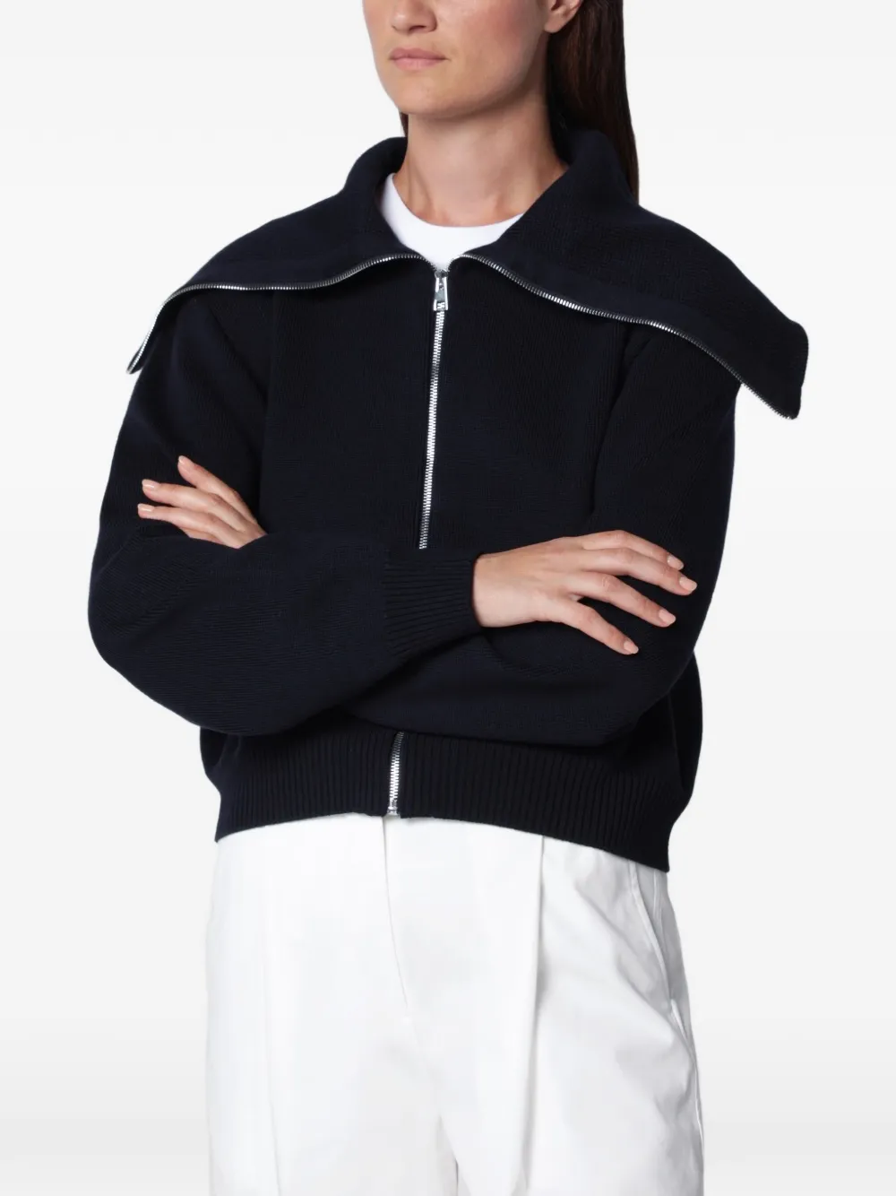 Róhe sailor-collar zip-up cardigan · 36