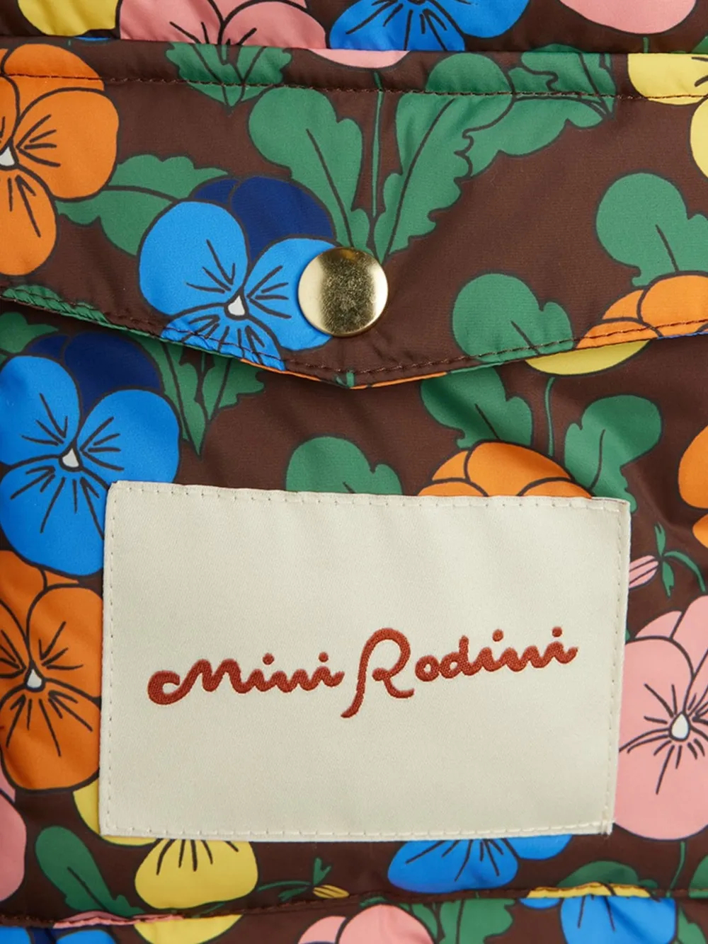 Mini Rodini Violas floral-print puffer jacket Bruin