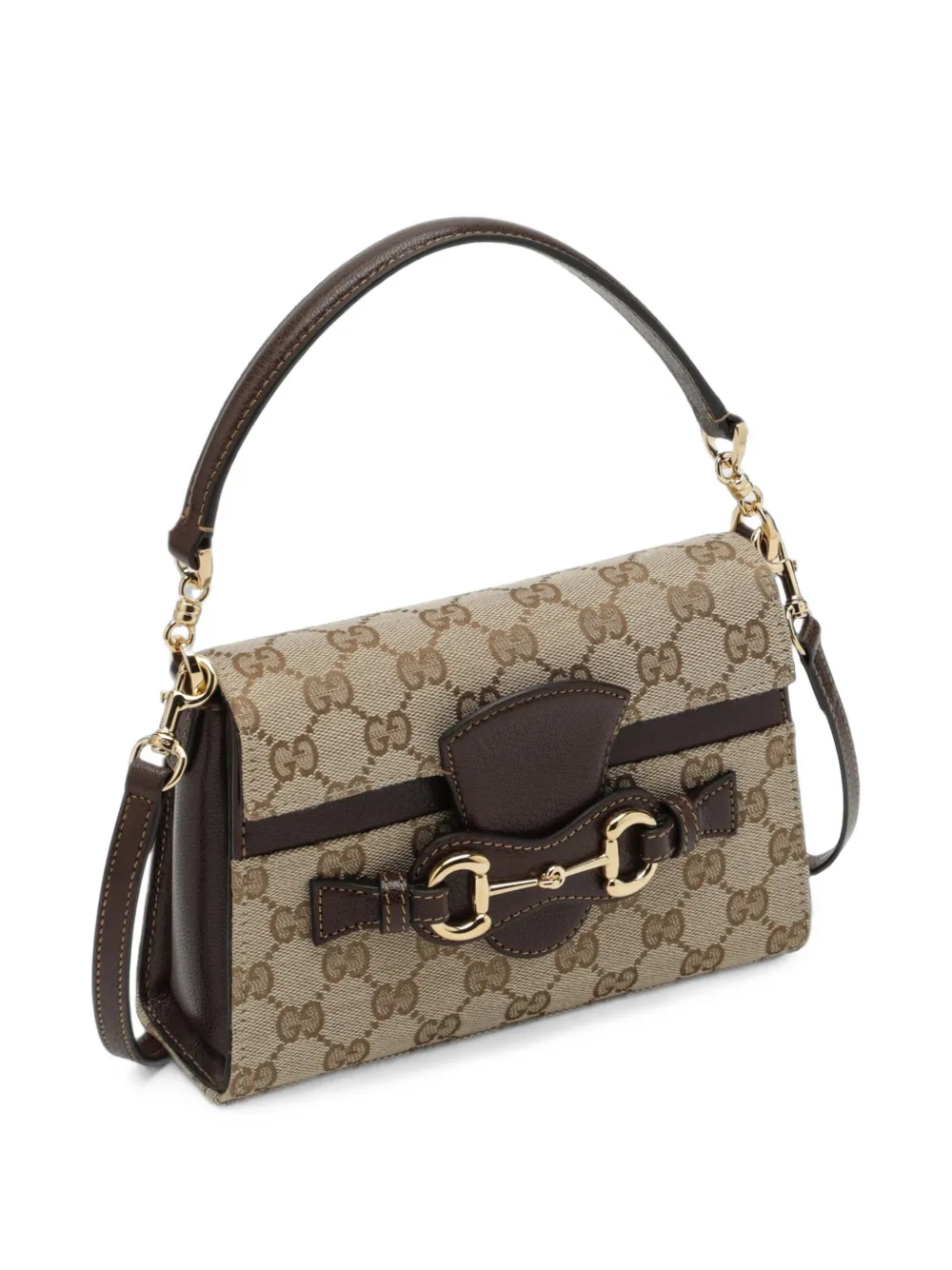 Gucci Kleine Horsebit Duomo GG canvas shopper Bruin