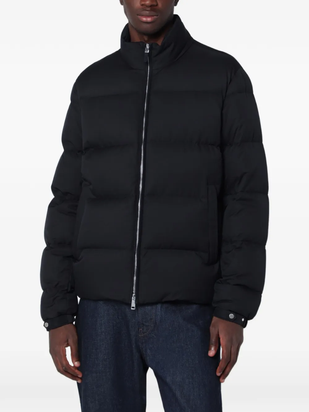Zegna quilted down-filled jacket - Black