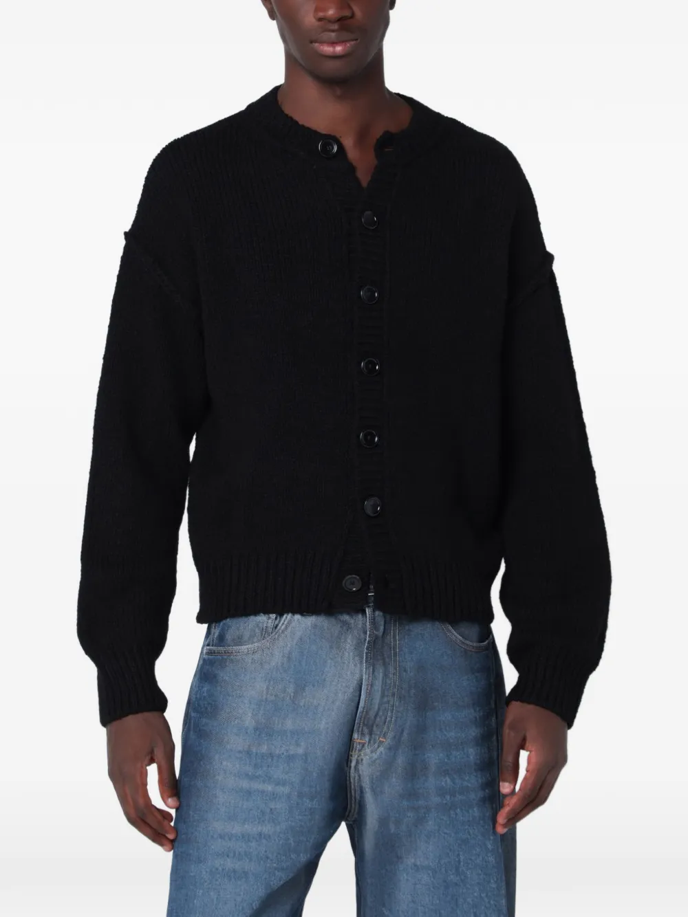 OUR LEGACY Pitch slub-knit cardigan - Noir OUR LEGACY Pitch slub-knit cardigan - Noir