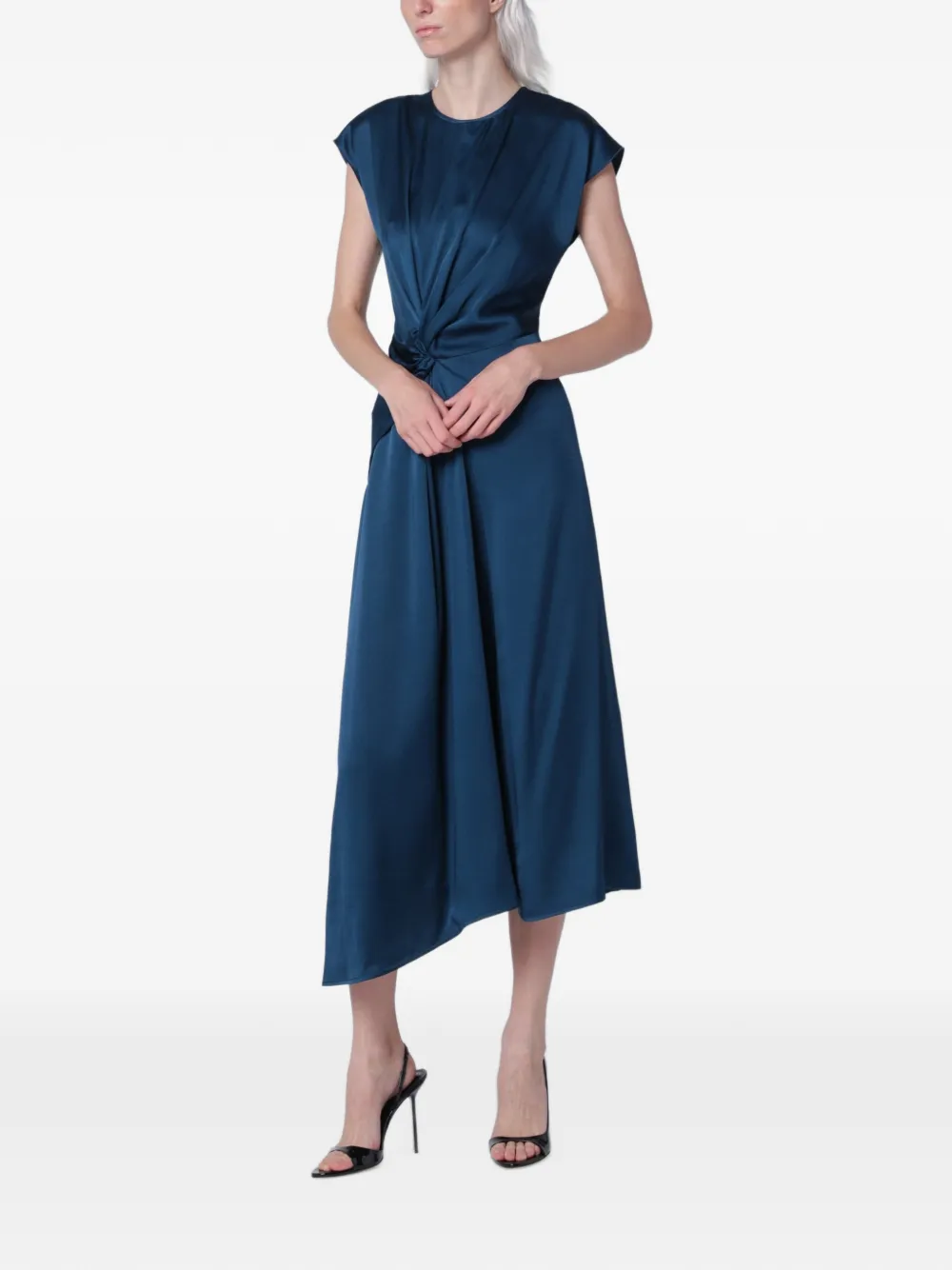 Victoria Beckham Aria Midikleid mit Twist-Detail - Blau