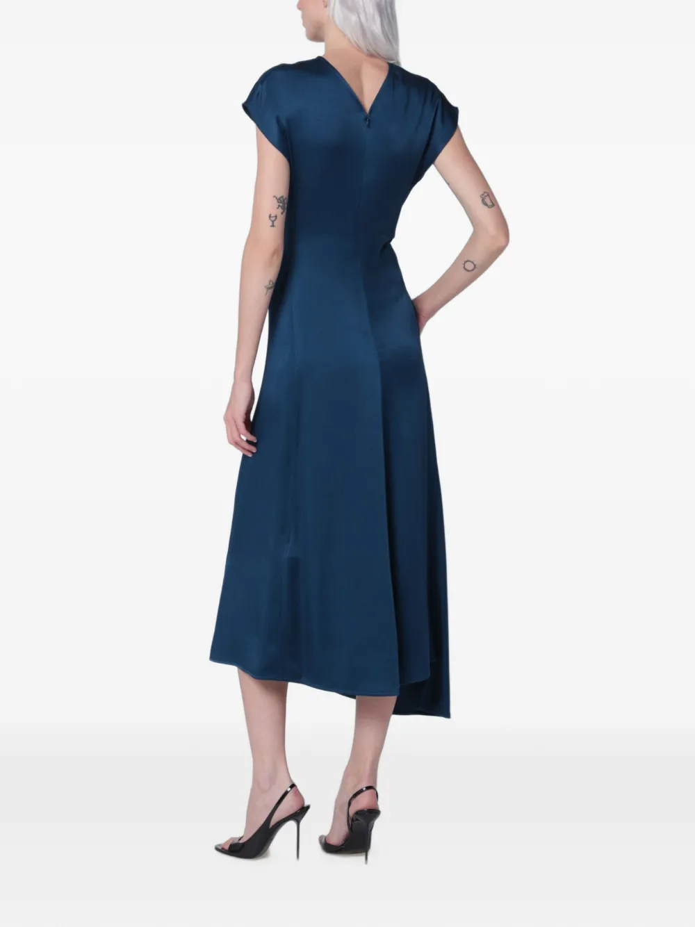 Victoria Beckham Aria jurk met gedraaid detail Blauw