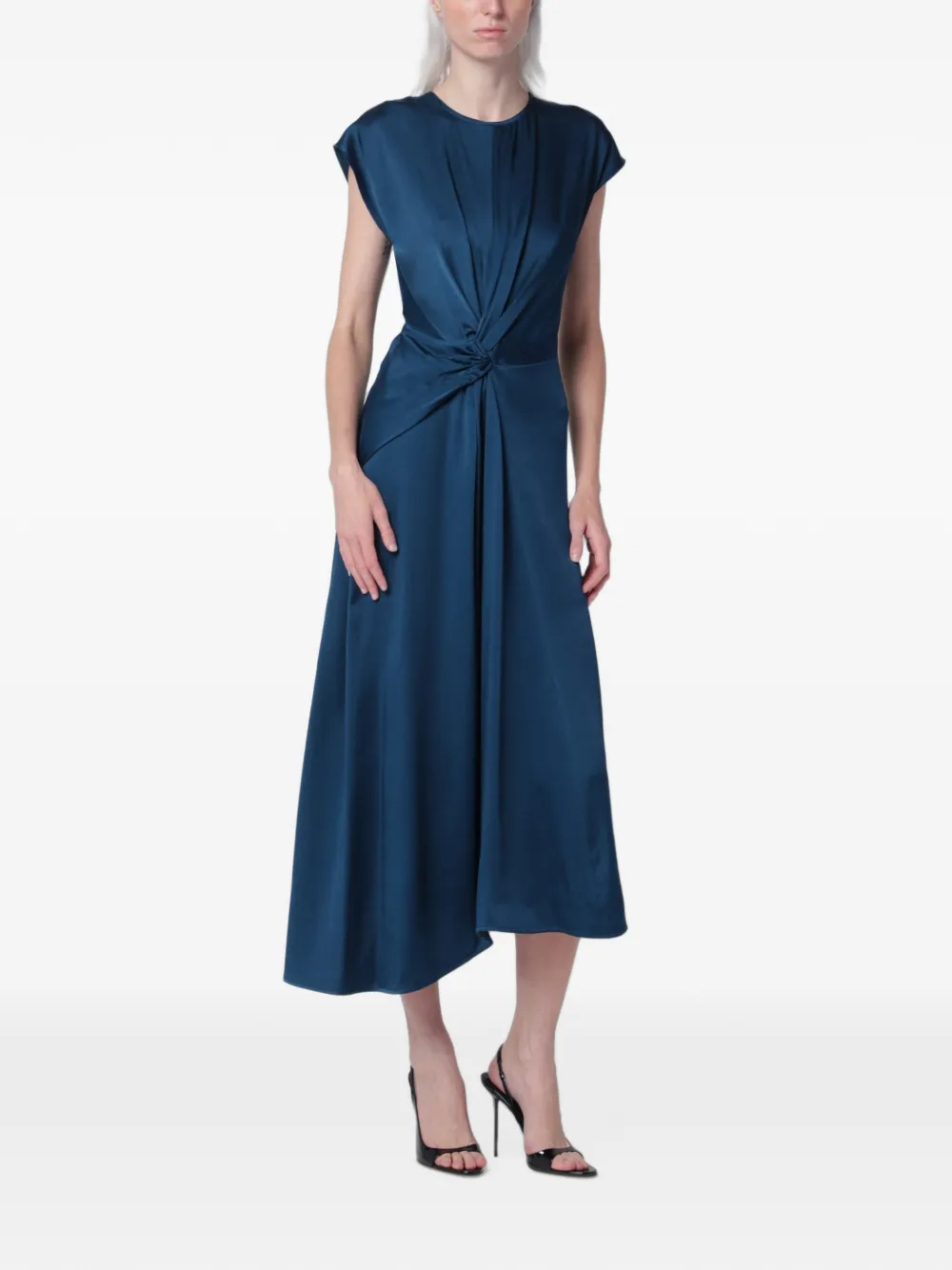Victoria Beckham Aria jurk met gedraaid detail Blauw