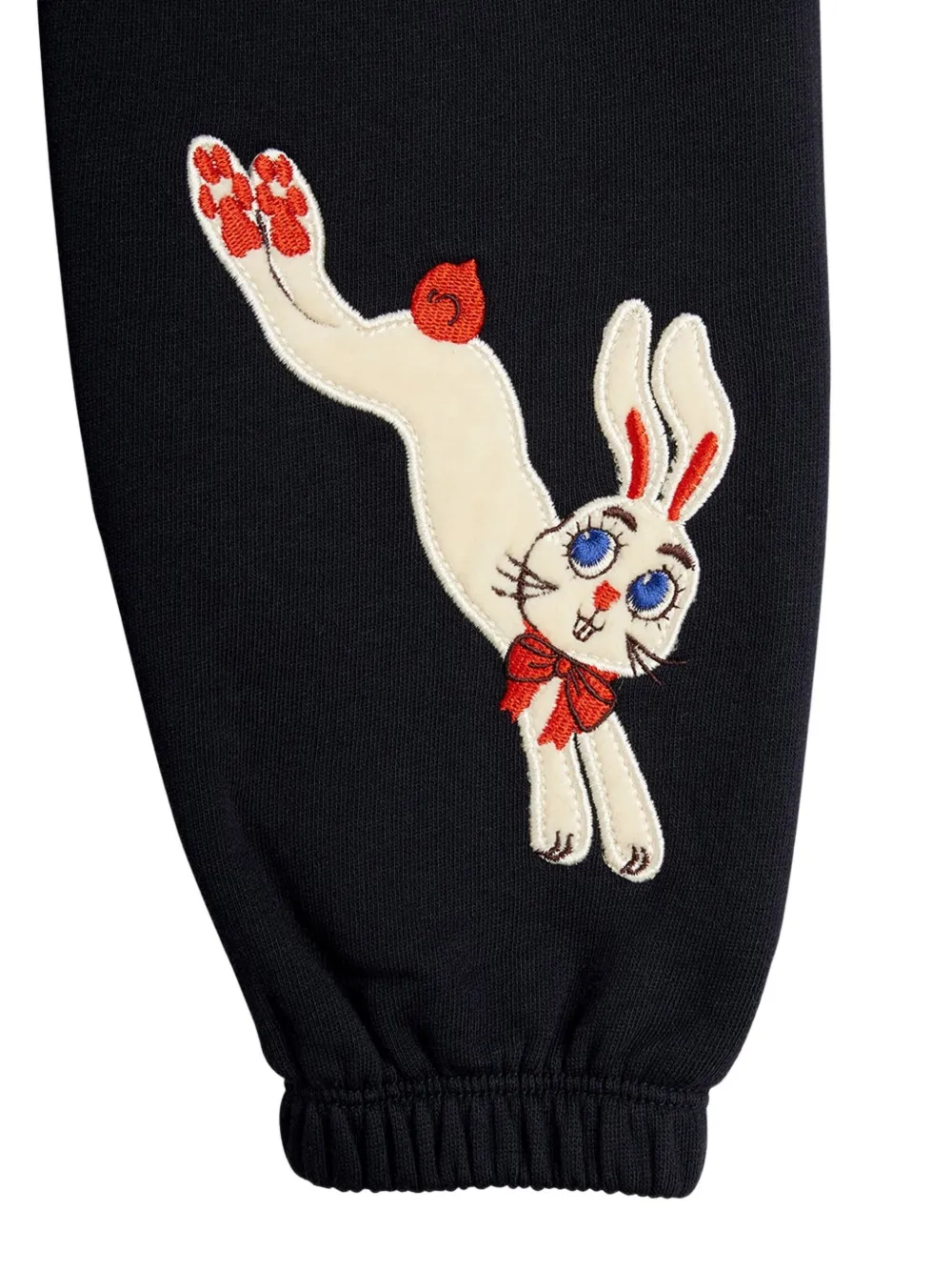 Mini Rodini Broek met konijnen-patch Zwart