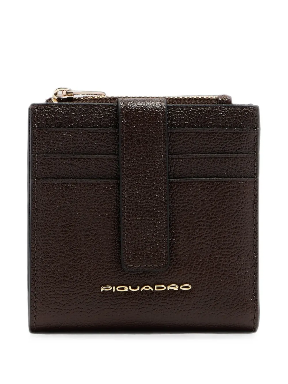 PIQUADRO zipped-pocket leather cardholder - Marrone