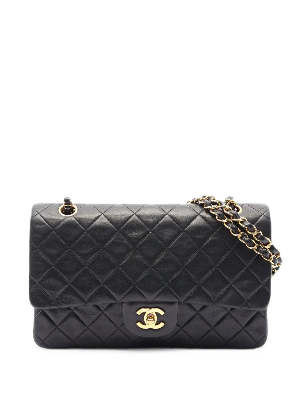 CHANEL Pre-Owned 1991-1994 matelassé logo turn-lock shoulder bag - Black
