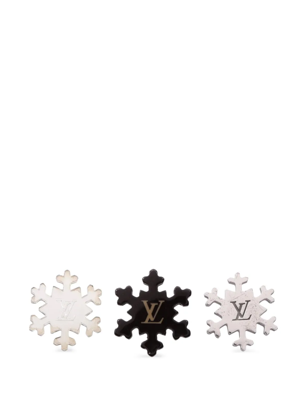 Louis Vuitton Pre-Owned 2010s Etoile De Neige pin brooch (set of three) - Nero
