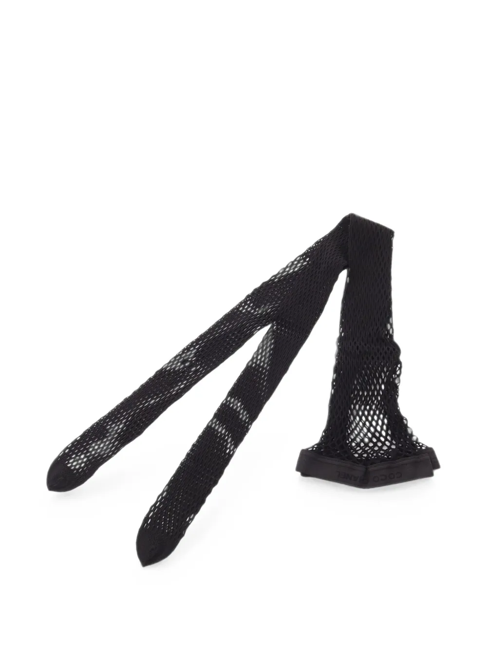 CHANEL Pre-Owned logo-detail fishnet tights - Nero