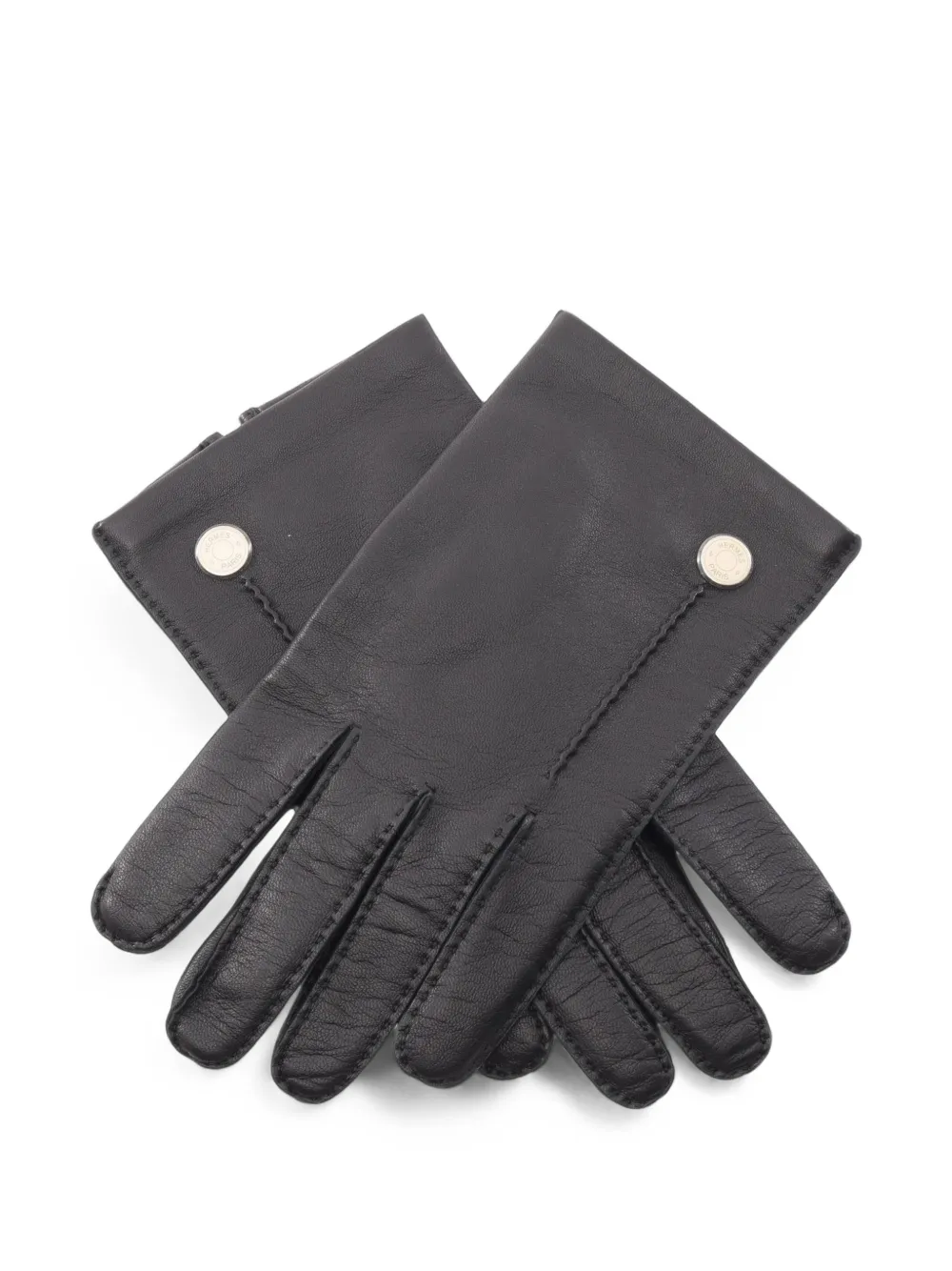 Hermès Pre-Owned 2010s Crude Cell leather gloves - Nero