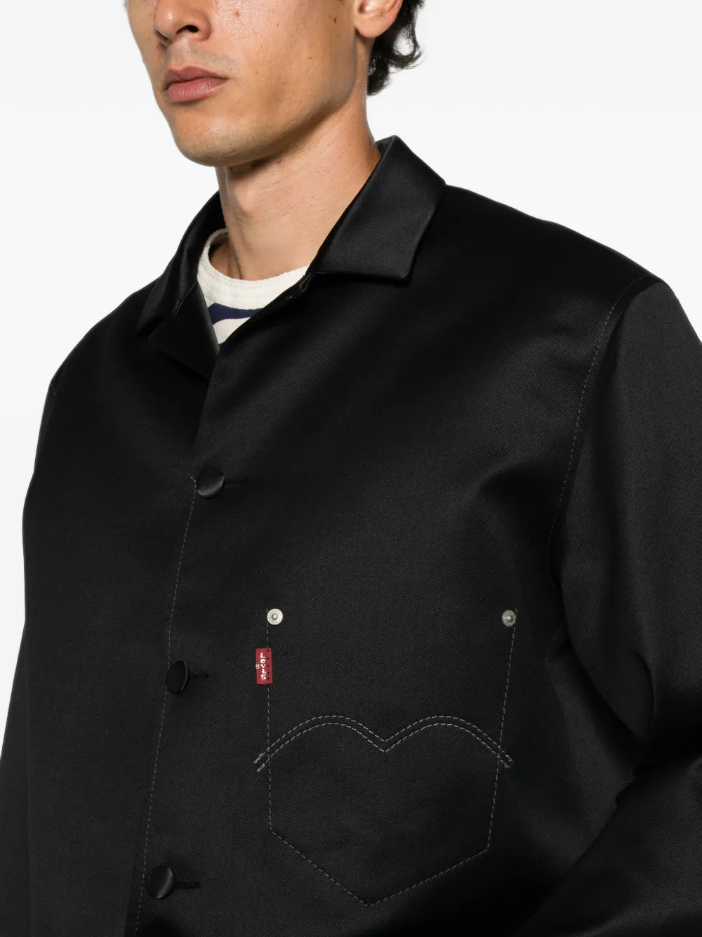 Junya Watanabe MAN x Levi's button-up jack met hartpatroon Zwart