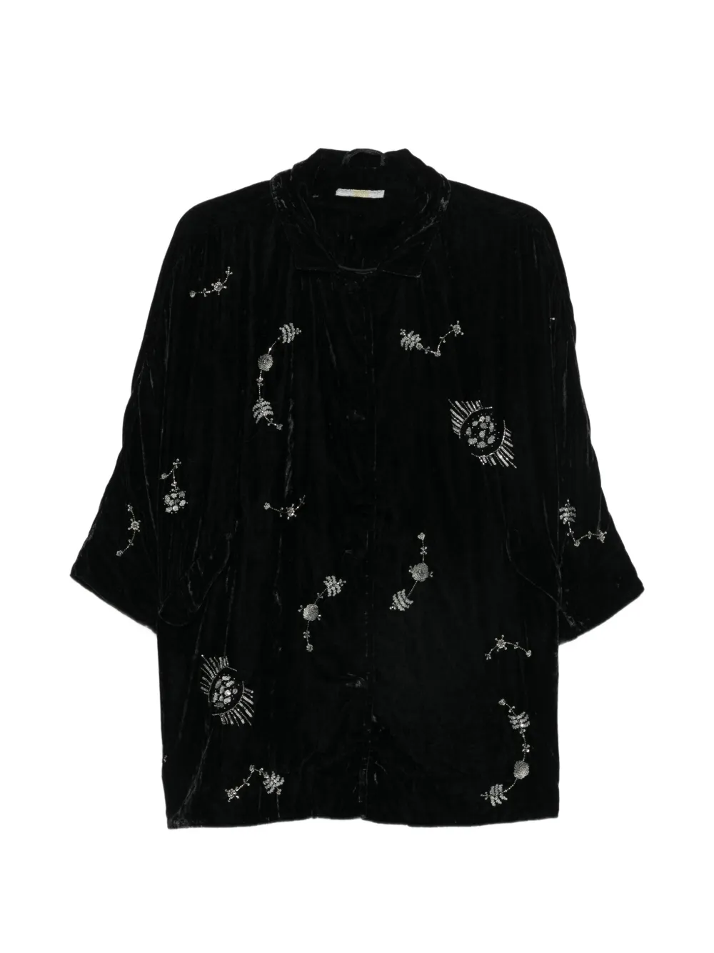 Aodress sequin-embellished velvet jacket