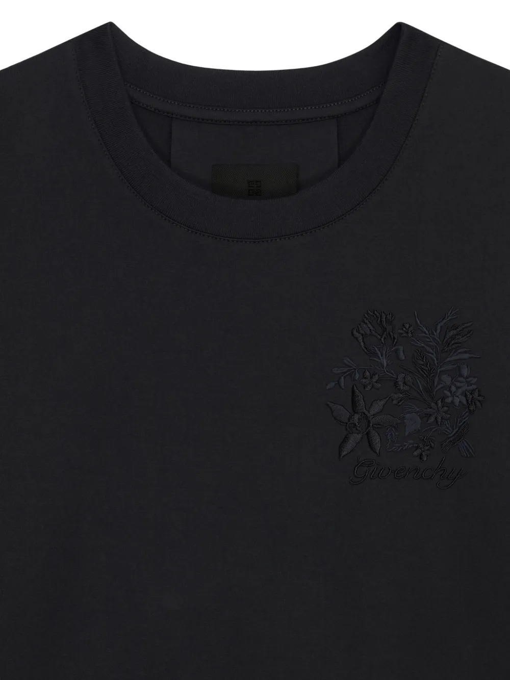 Givenchy Katoenen T-shirt met Flowers-borduurwerk Zwart