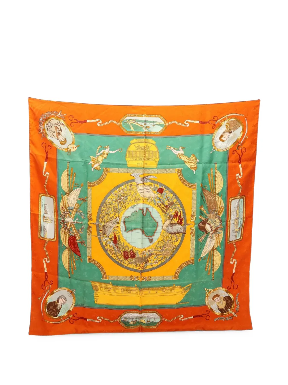 Hermès Pre-Owned 2010s Le Géographe scarf - Arancione