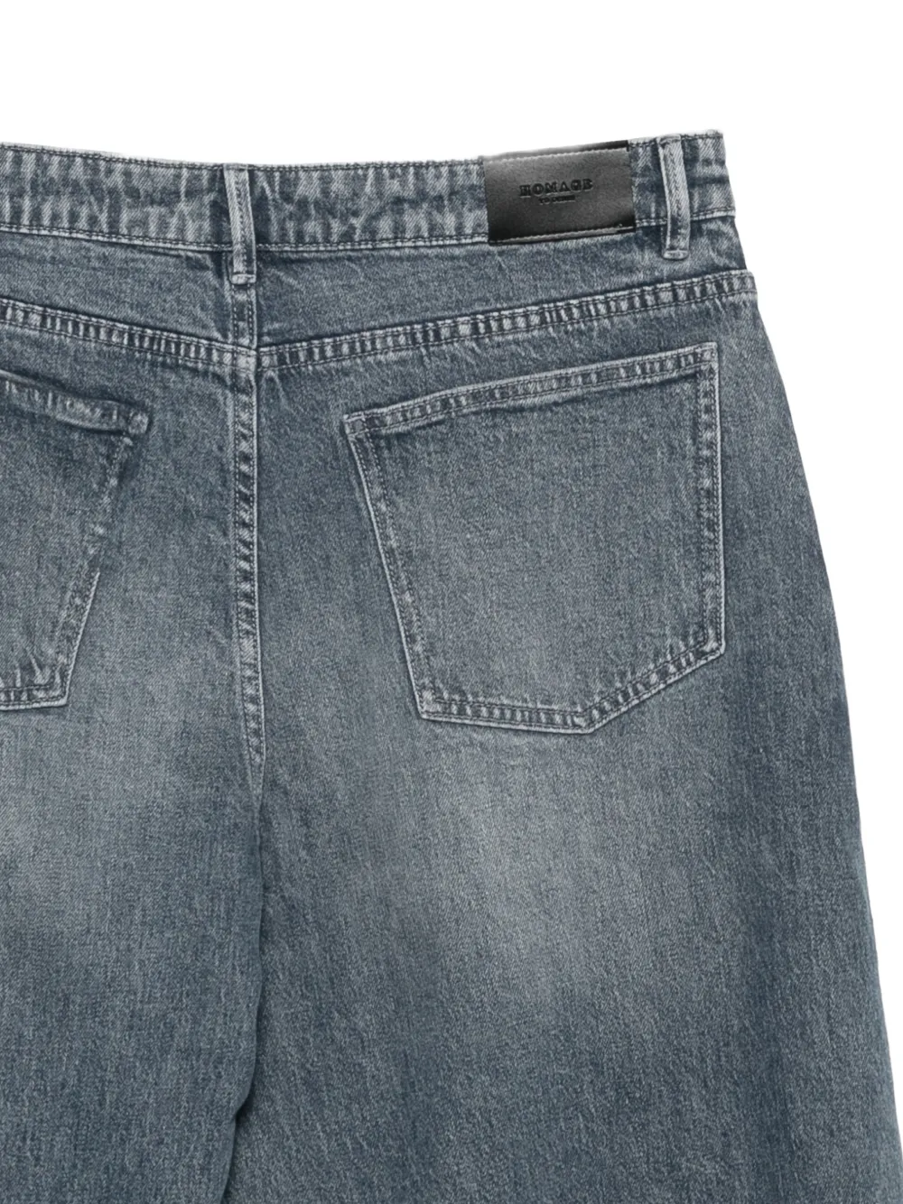 HOMAGE Bowie jeans met wijde pijpen en naden Blauw