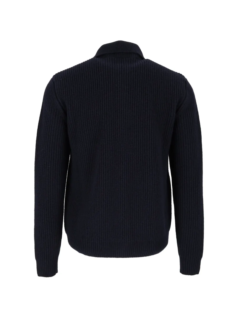 Zanone Ribgebreid vest Blauw