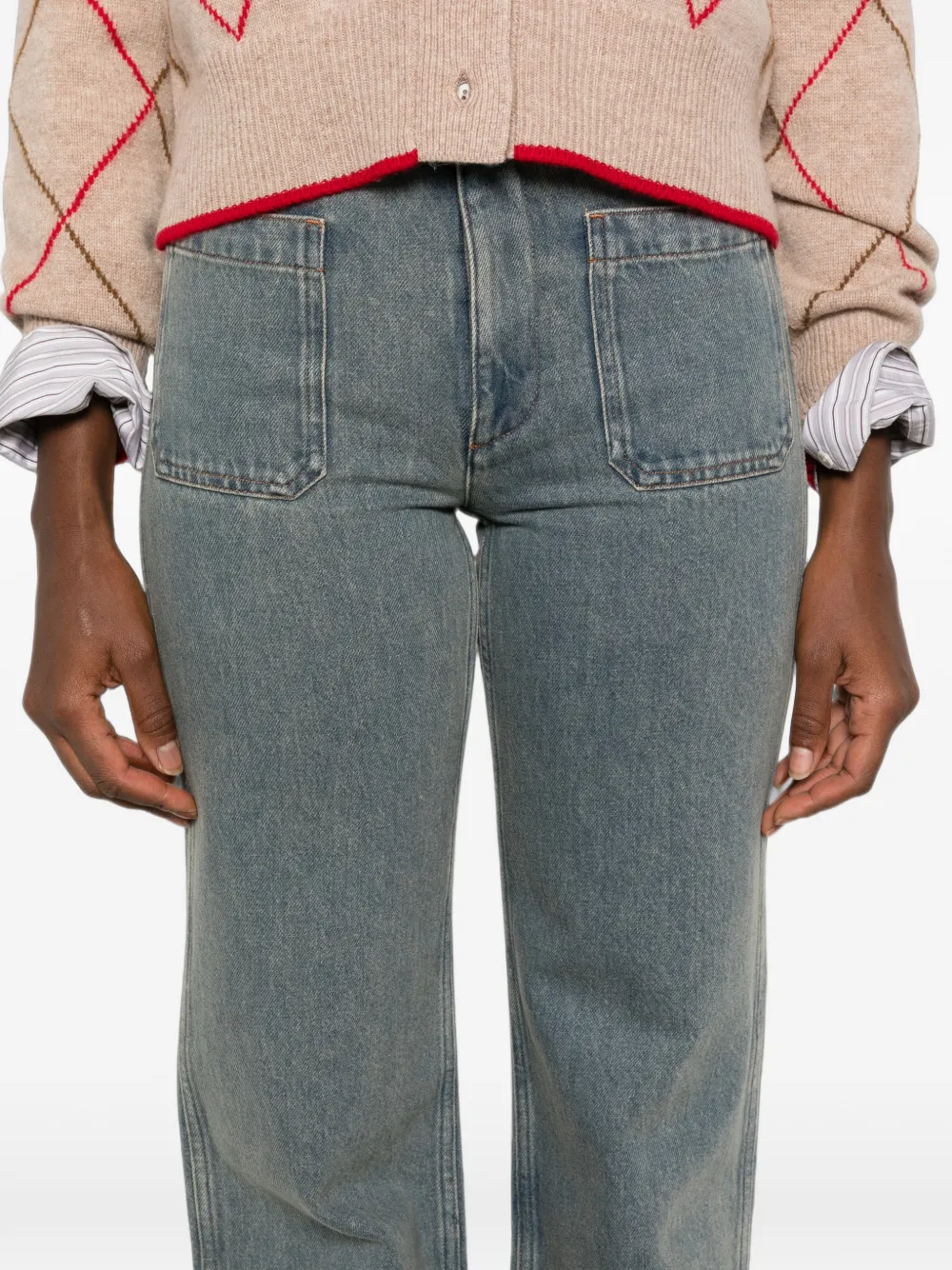 A.P.C. Victoria patch-pocket jeans Blauw
