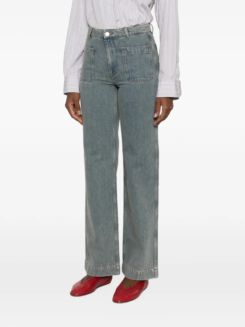 A.P.C. Victoria patch-pocket jeans Blauw