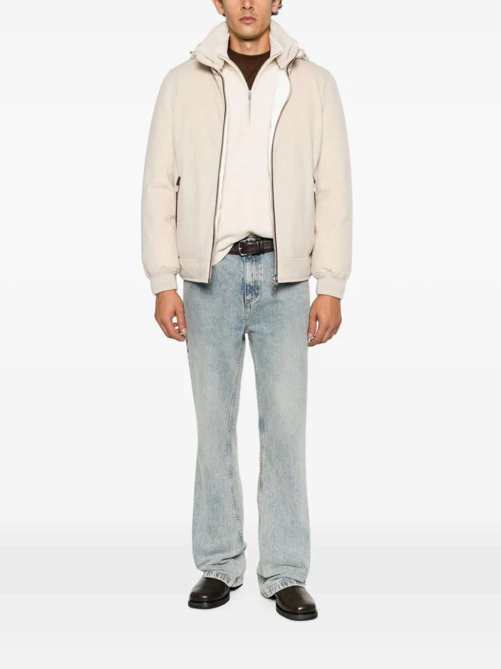 Brunello Cucinelli hooded zip-up jacket Beige