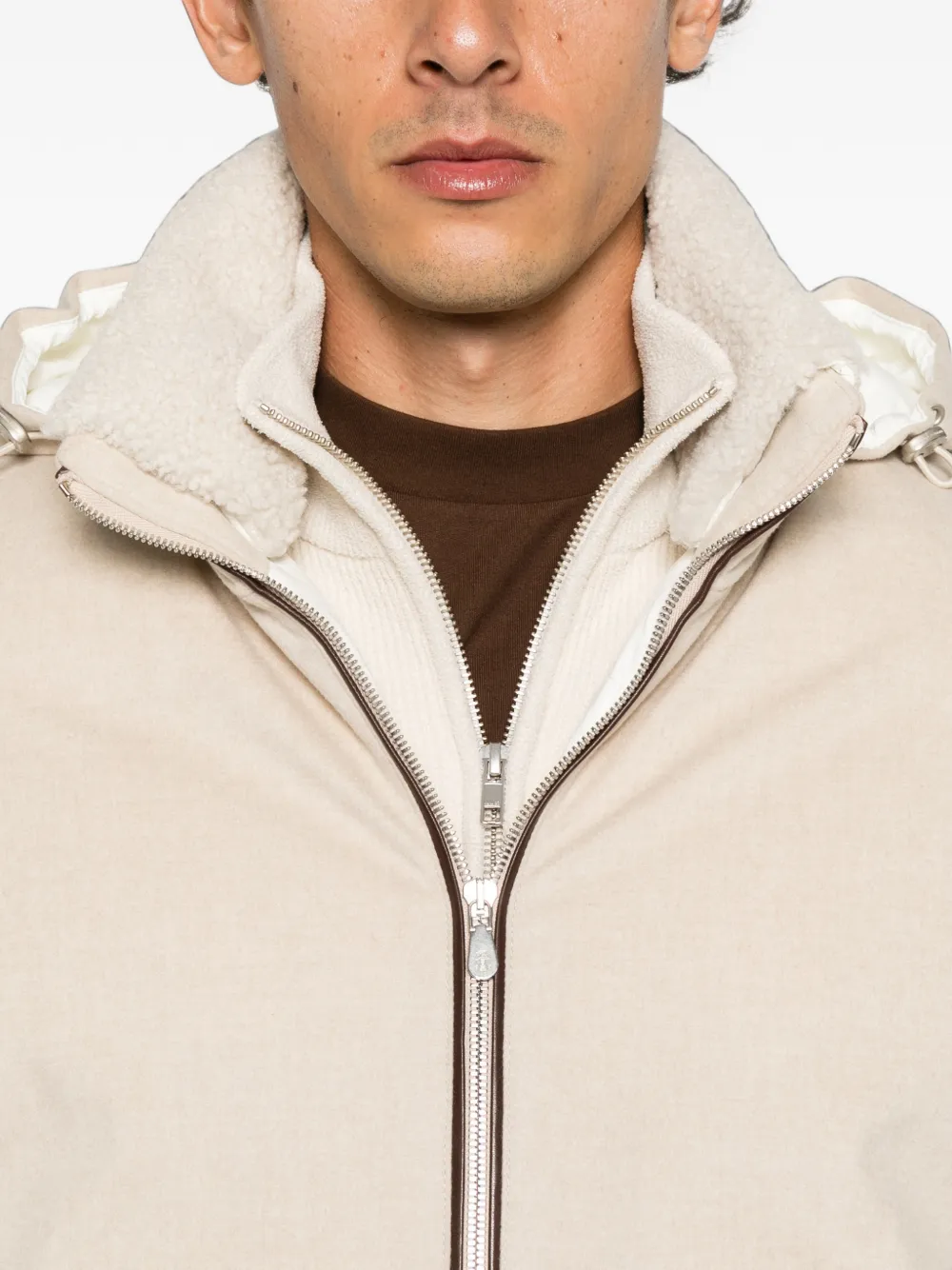 Brunello Cucinelli hooded zip-up jacket Beige