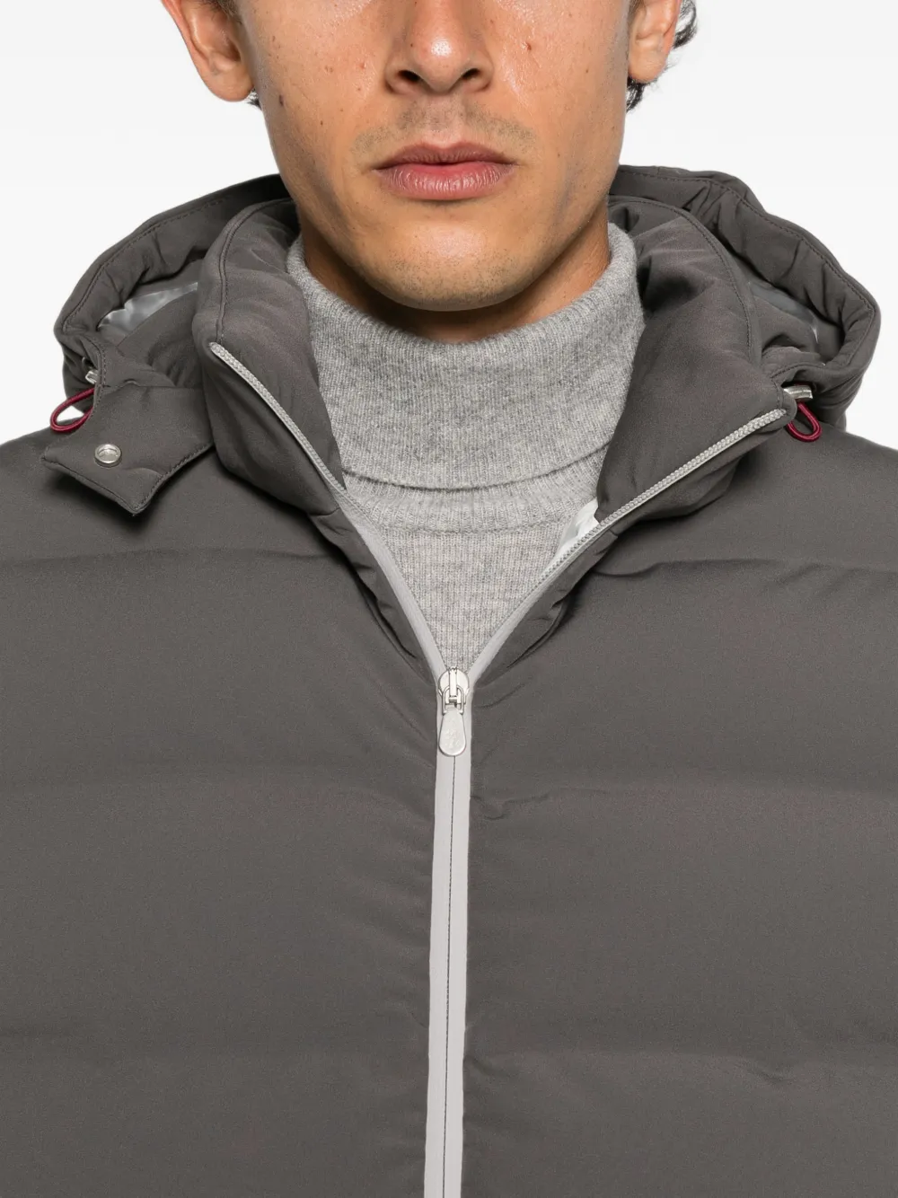 Brunello Cucinelli Bodywarmer met capuchon Grijs