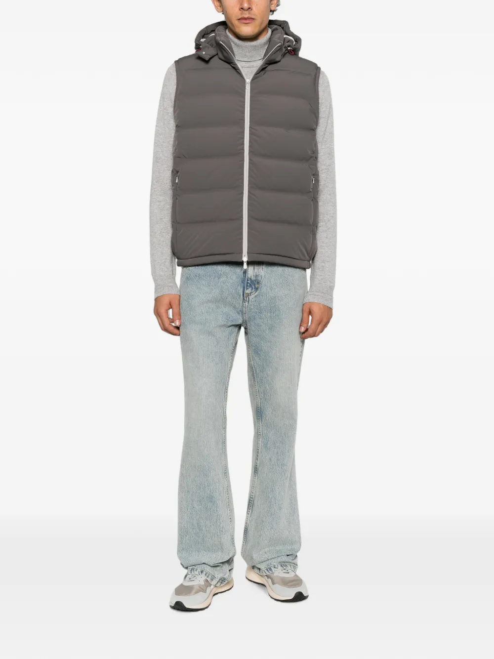 Brunello Cucinelli Bodywarmer met capuchon Grijs