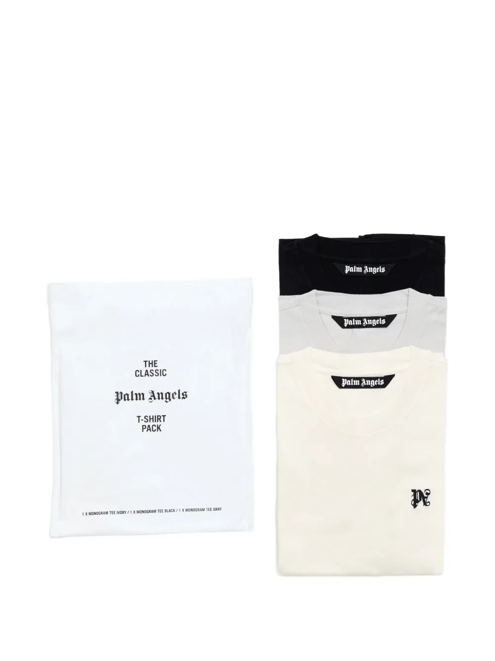Palm Angels T-shirts met ronde hals (set van drie) Beige