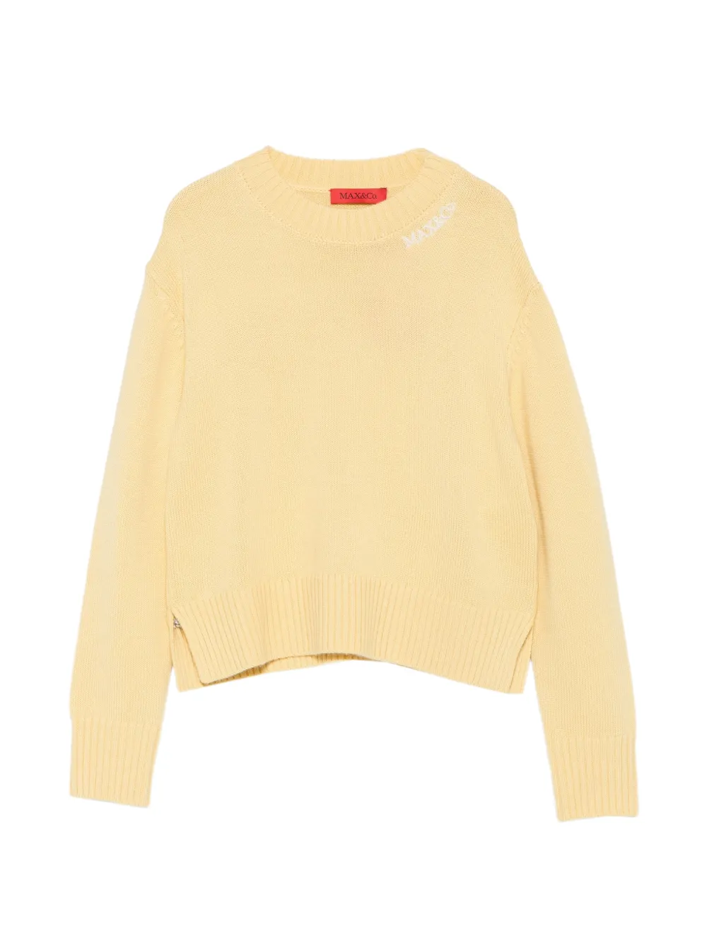 MAX&Co. Kids logo-embroidered sweater - Giallo