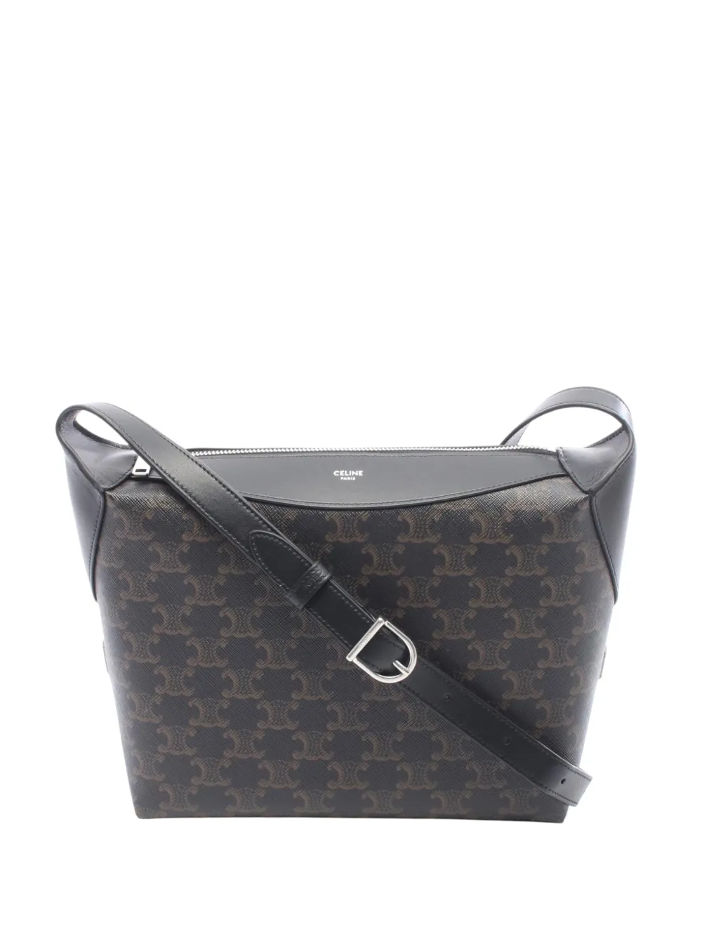 Celine Pre-Owned 2020-2026 Triomphe Coated Canvas Harry Bag shoulder bag - Nero
