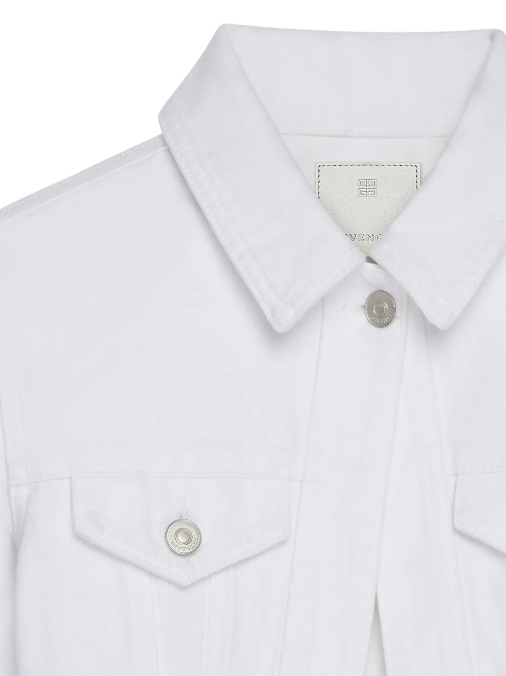 Givenchy Cropped denim jack met 4G-detail Wit
