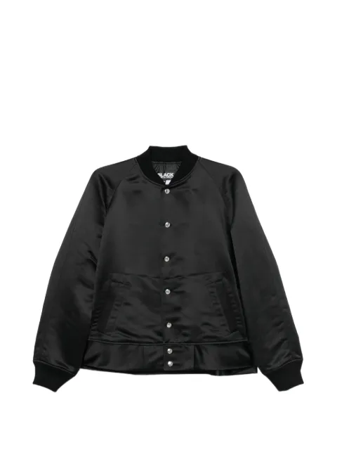 Black Comme Des Garçons satin raglan-sleeve jacket