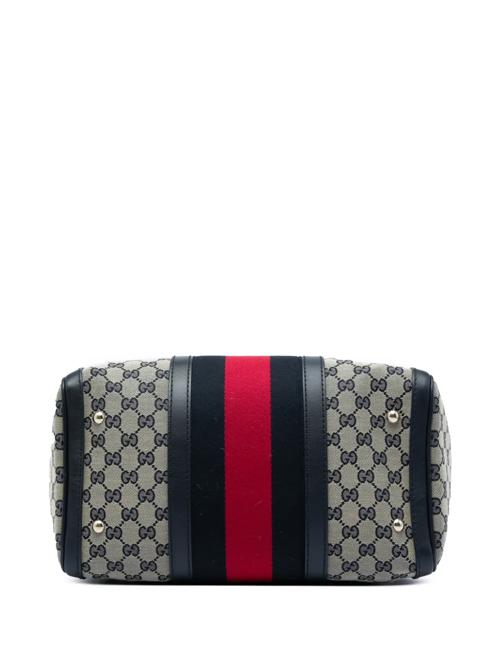 Pre-owned Gucci 2016-2026 Medium Gg Canvas Web Joy Boston Bag Satchel In Neutrals