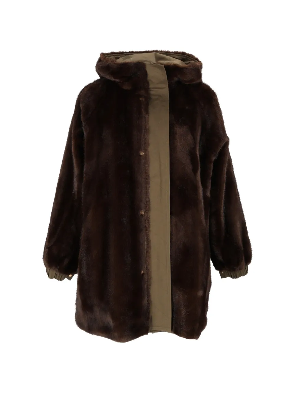 BULLY Mantel met imitatiebont Bruin