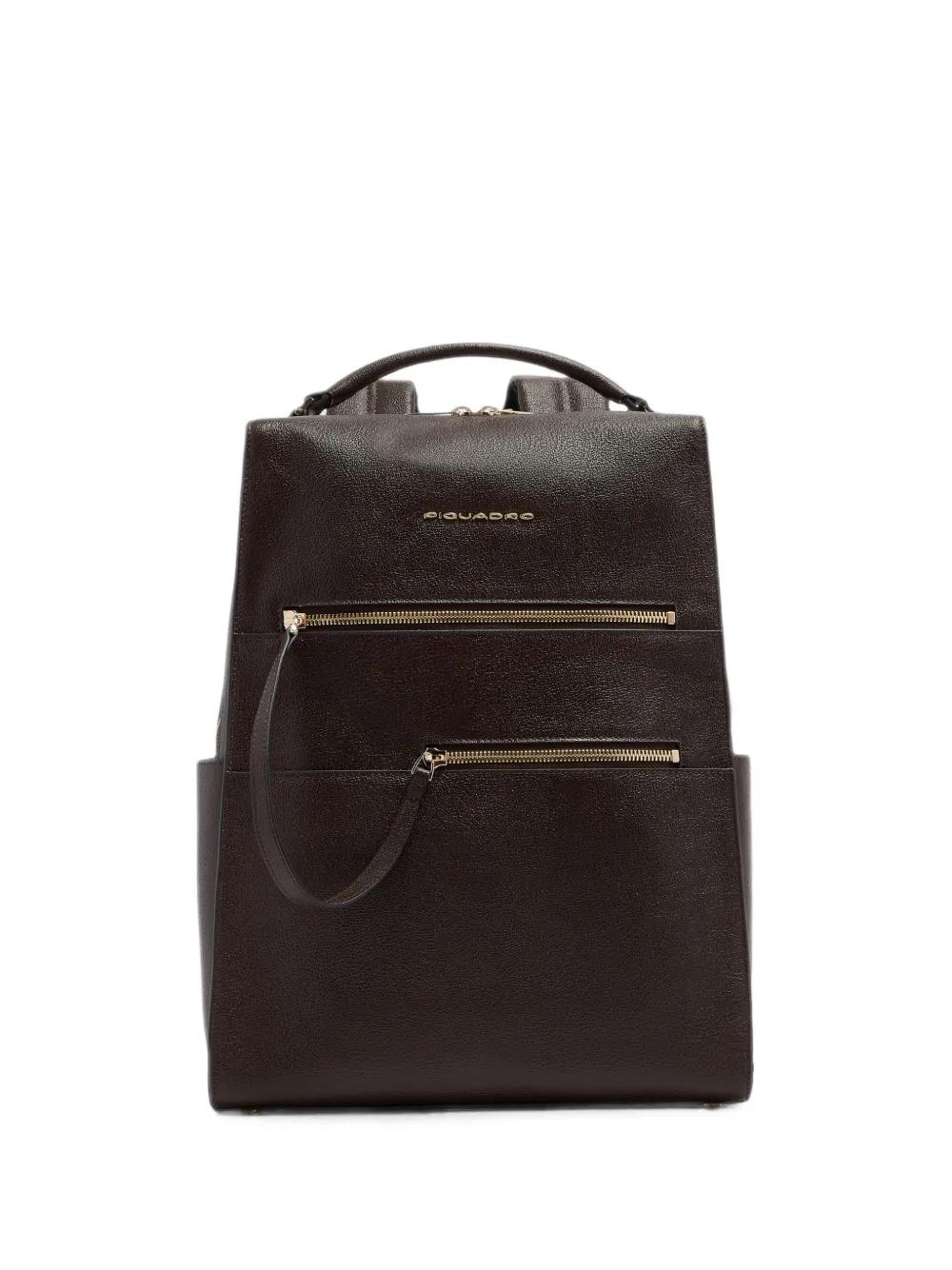 PIQUADRO Patricia grained leather backpack - Marrone