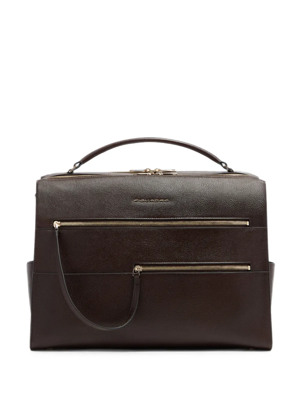 PIQUADRO Patricia grained leather laptop bag Bruin