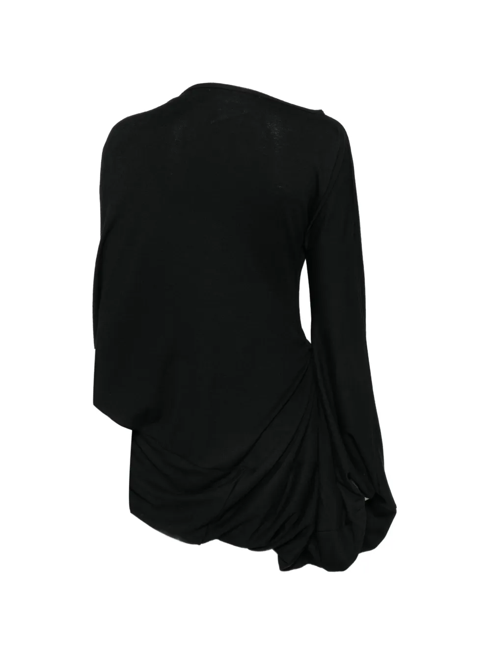 Junya Watanabe asymmetric draped sweater Zwart