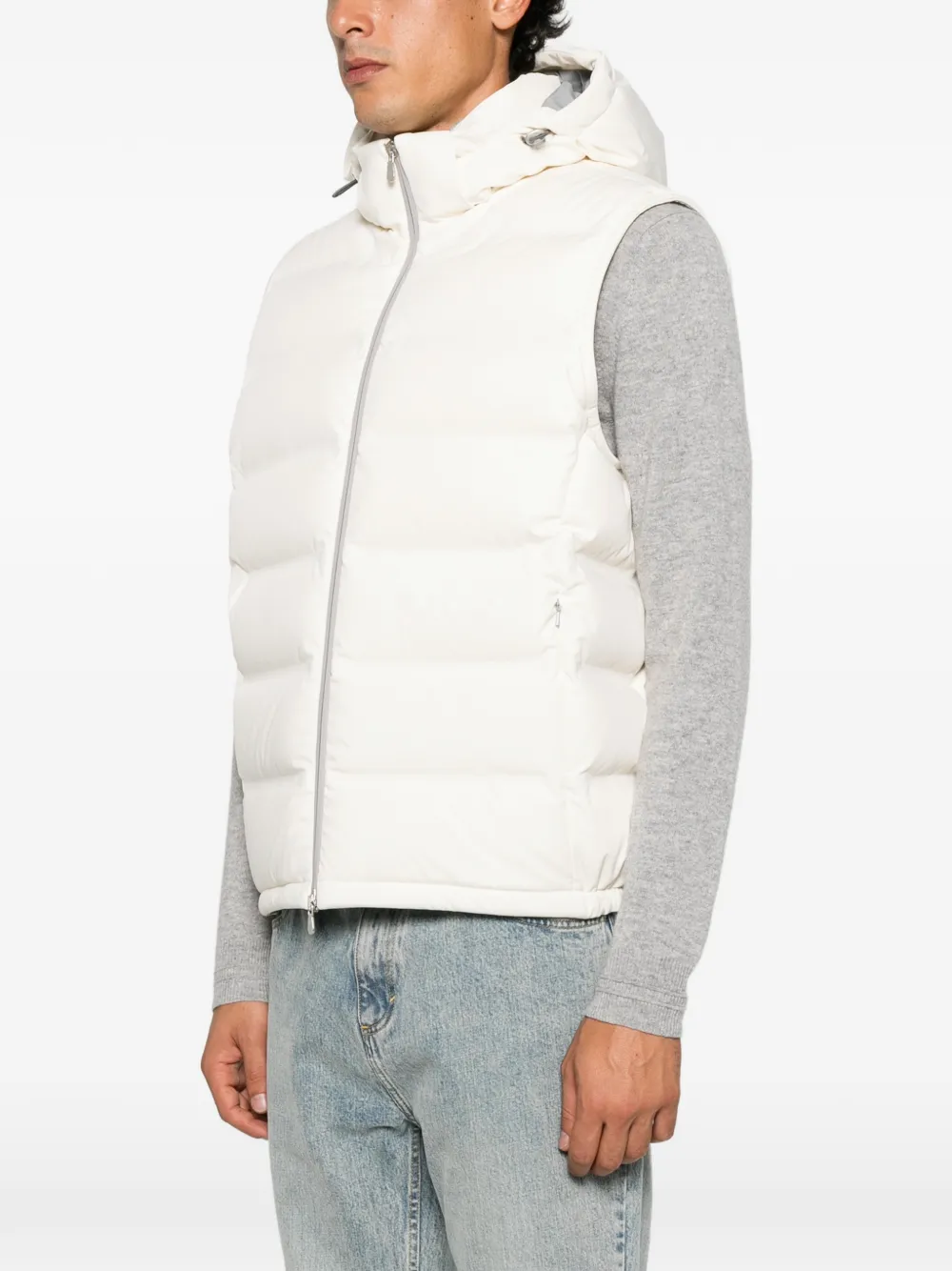 Brunello Cucinelli Bodywarmer met capuchon Beige