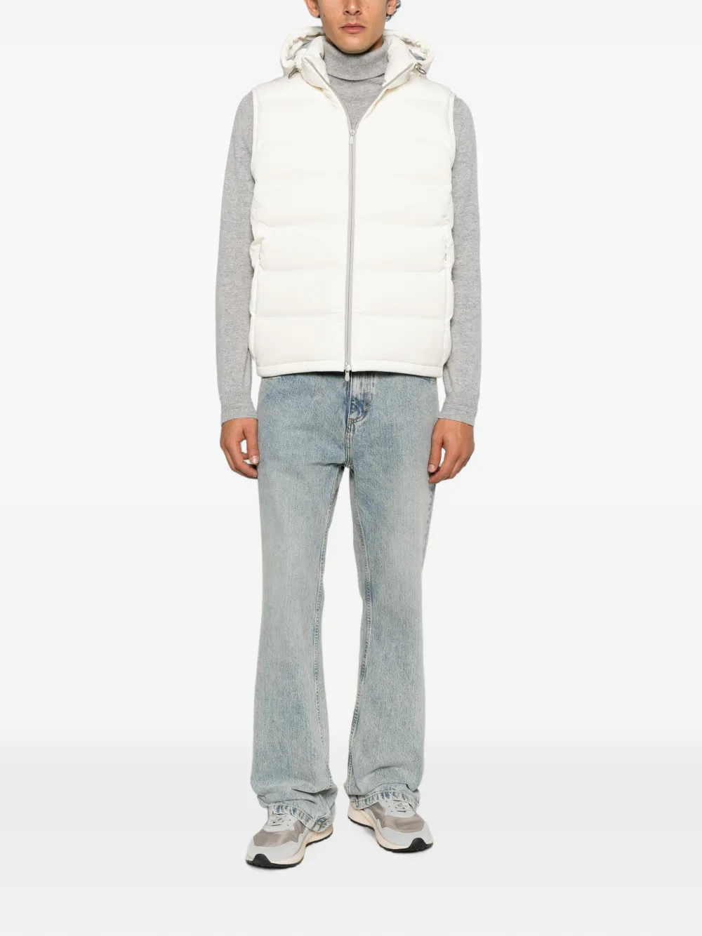 Brunello Cucinelli Bodywarmer met capuchon Beige